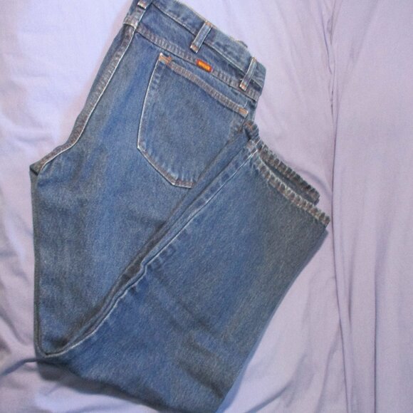 Vintage Distressed Men's Rustler Straight leg Jeans 34" x 30" - Picture 1 of 6